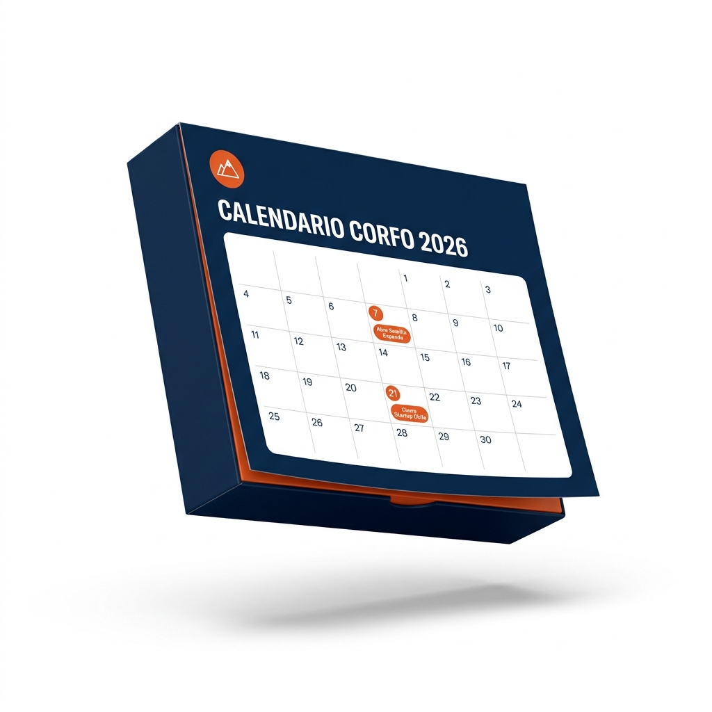 Calendario CORFO 2026 con fechas clave de convocatorias