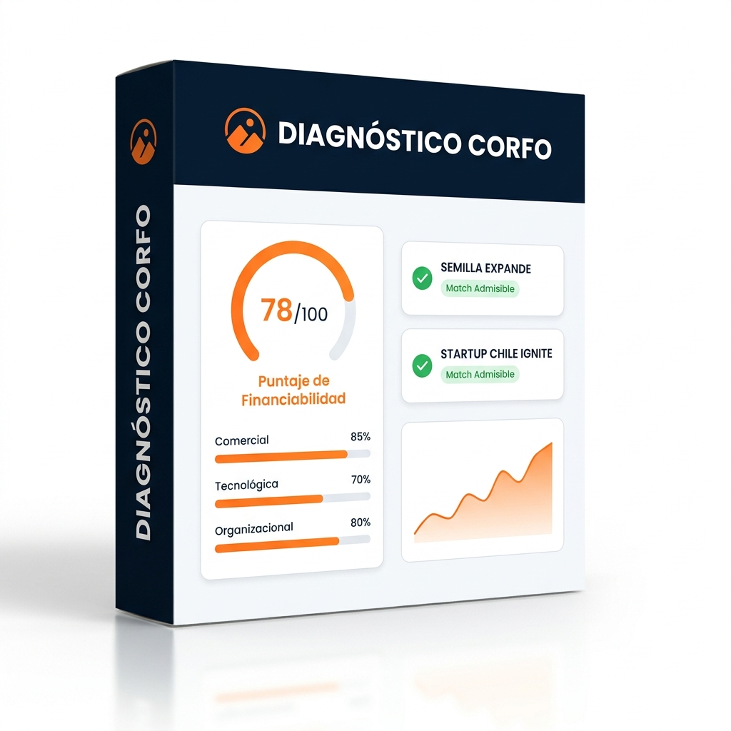 Caja del producto Diagnóstico CORFO con puntaje de financiabilidad