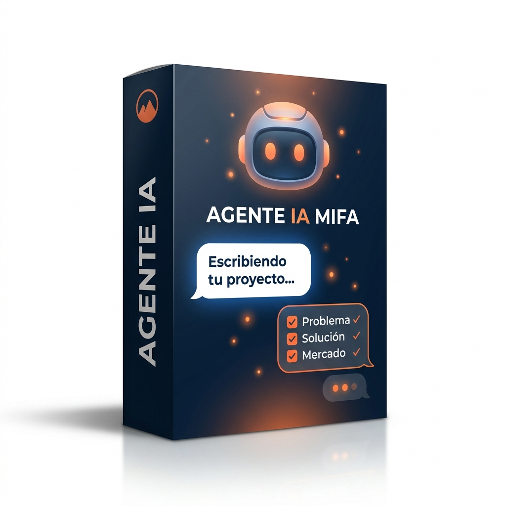 Caja del producto Agente IA MIFA escribiendo tu proyecto